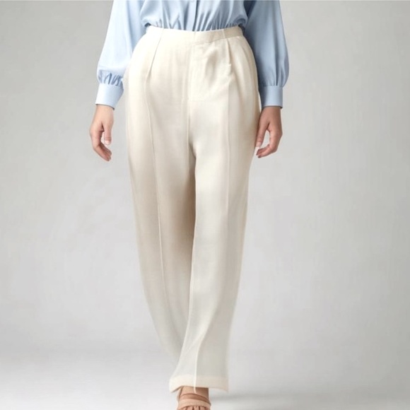 Neiman Marcus Pants - Neiman Marcus 100% Silk Elegant Cream White Women's Pants, XL